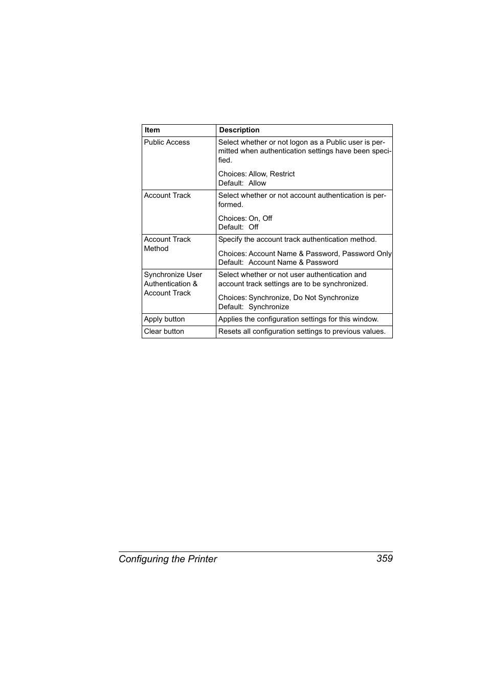 Configuring the printer 359 | Konica Minolta bizhub 40P User Manual | Page 377 / 392