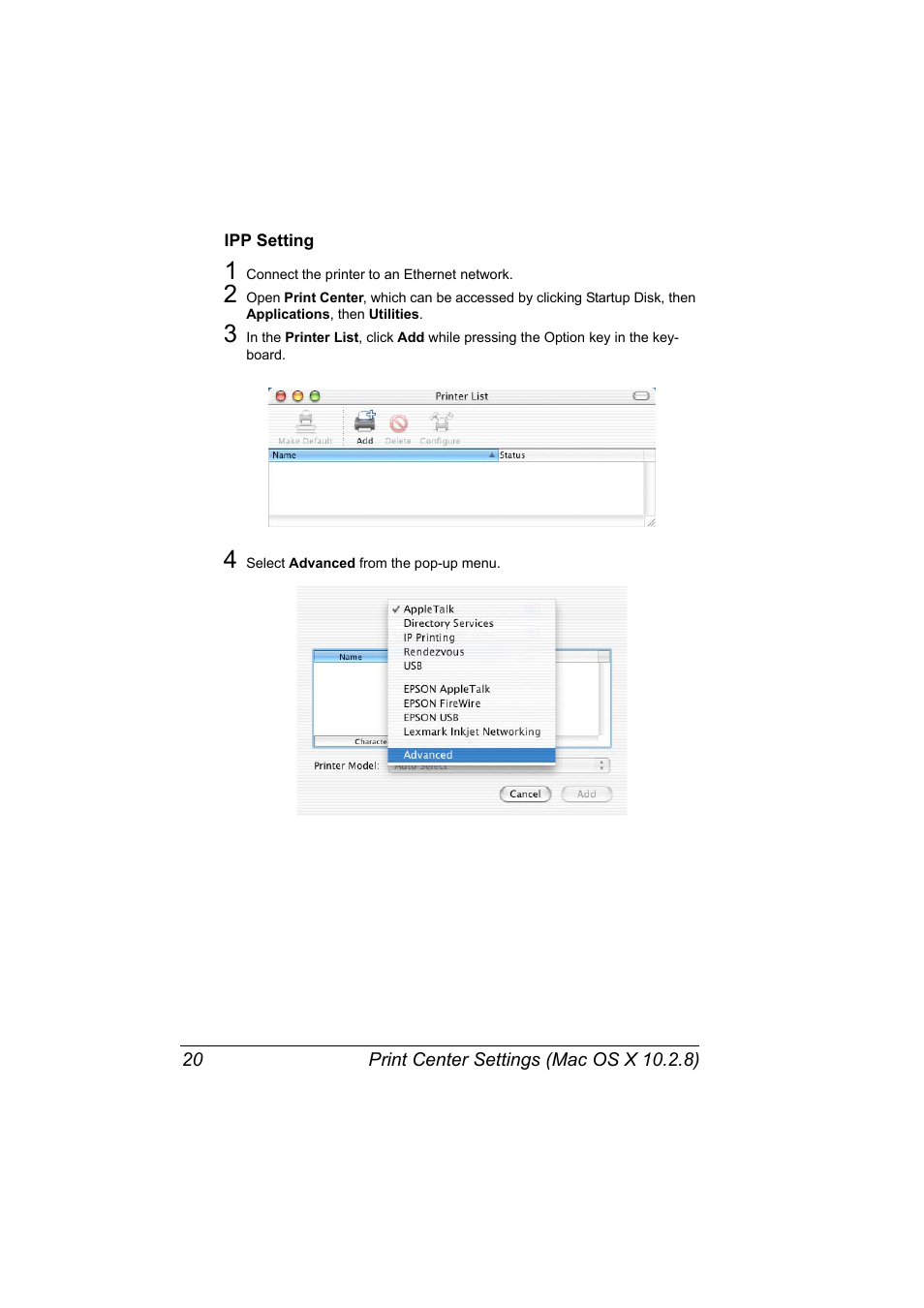 Ipp setting, Ipp setting 20 | Konica Minolta bizhub 40P User Manual | Page 38 / 392