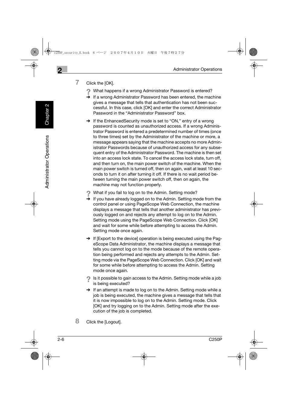 Konica Minolta bizhub C250P User Manual | Page 23 / 108