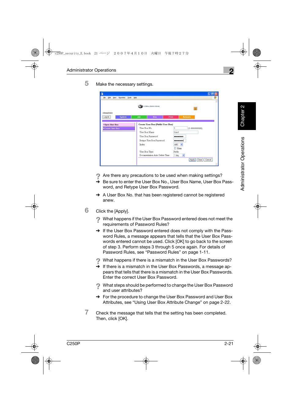 Konica Minolta bizhub C250P User Manual | Page 38 / 108