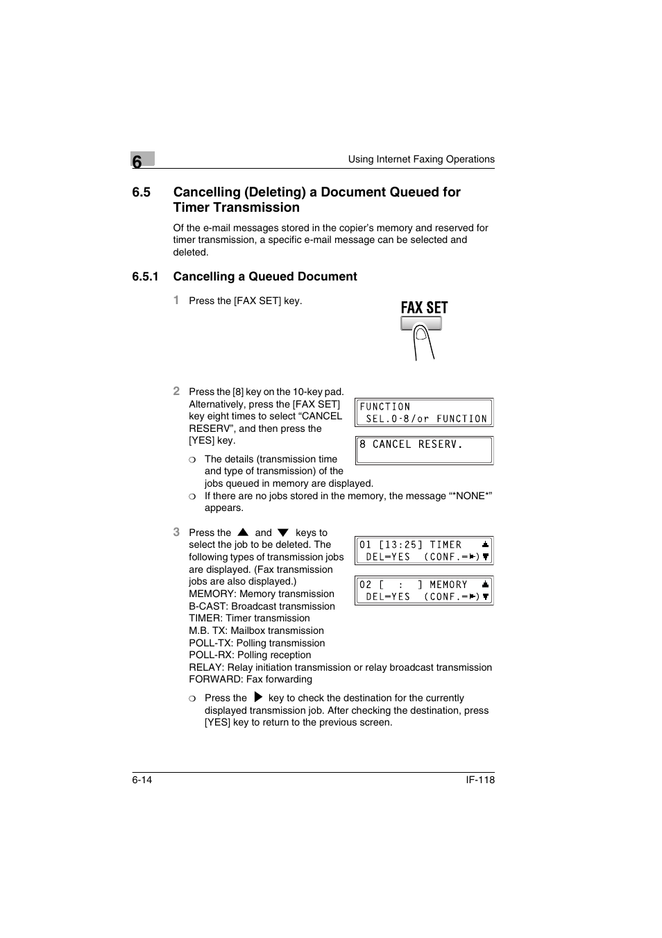 1 cancelling a queued document, Cancelling a queued document -14 | Konica Minolta IF-118 User Manual | Page 113 / 140