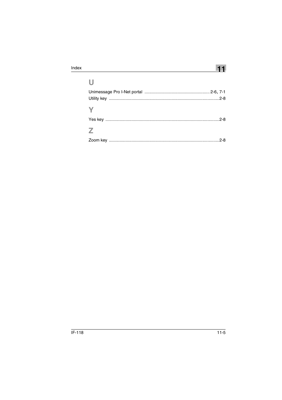 U to z | Konica Minolta IF-118 User Manual | Page 138 / 140