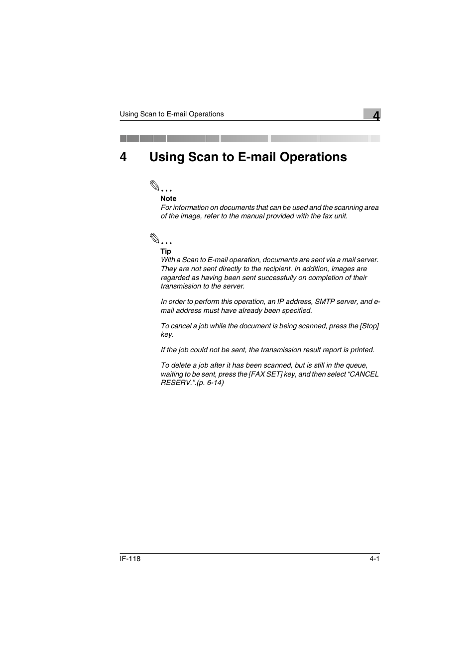 4 using scan to e-mail operations, Using scan to e-mail operations, 4using scan to e-mail operations | Konica Minolta IF-118 User Manual | Page 78 / 140