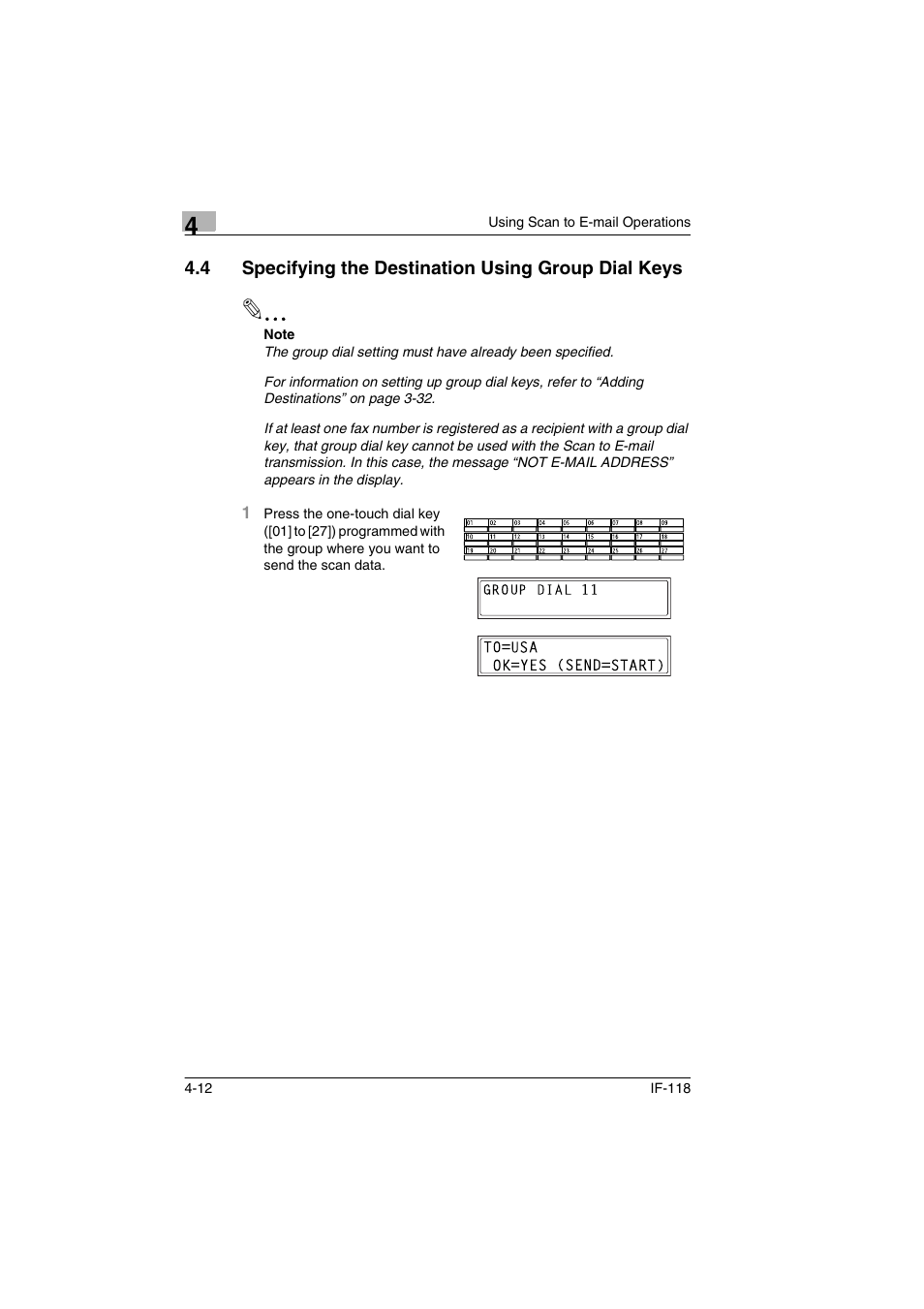 4 specifying the destination using group dial keys | Konica Minolta IF-118 User Manual | Page 89 / 140