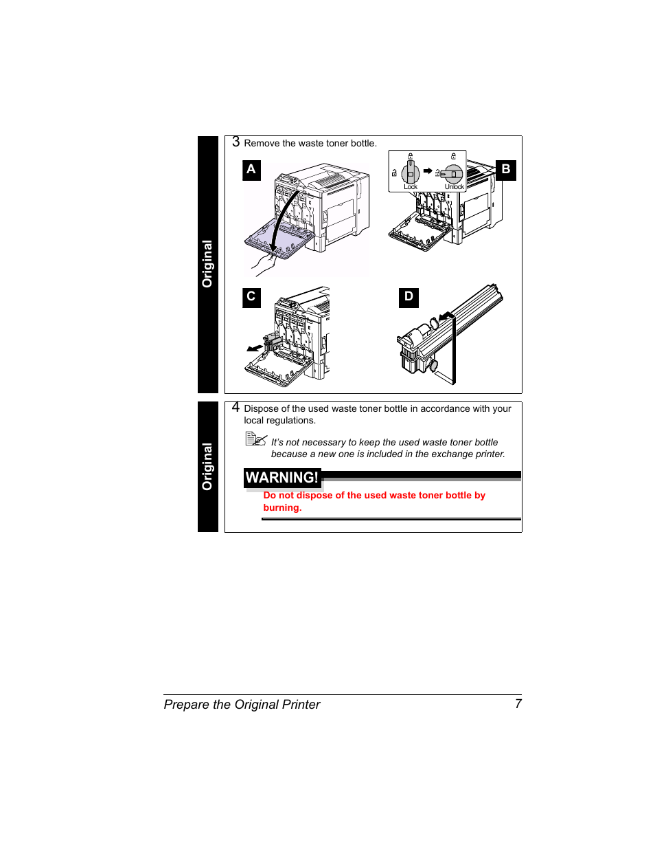 Warning | Konica Minolta Magicolor 5430 User Manual | Page 9 / 24