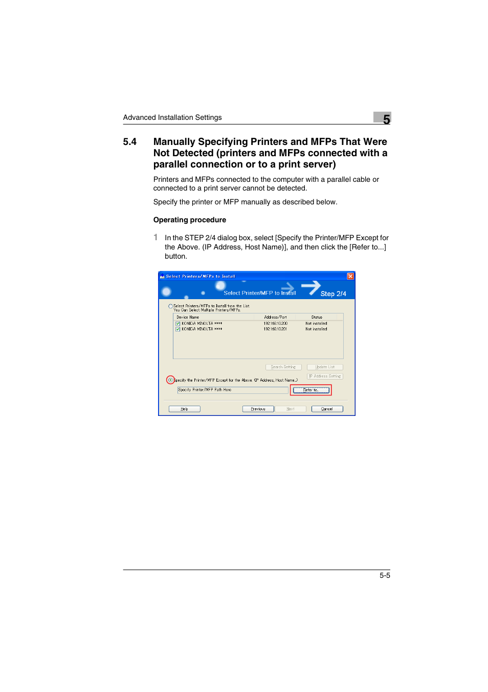 Operating procedure, Operating procedure -5 | Konica Minolta BIZHUB PRO 1050 User Manual | Page 20 / 36