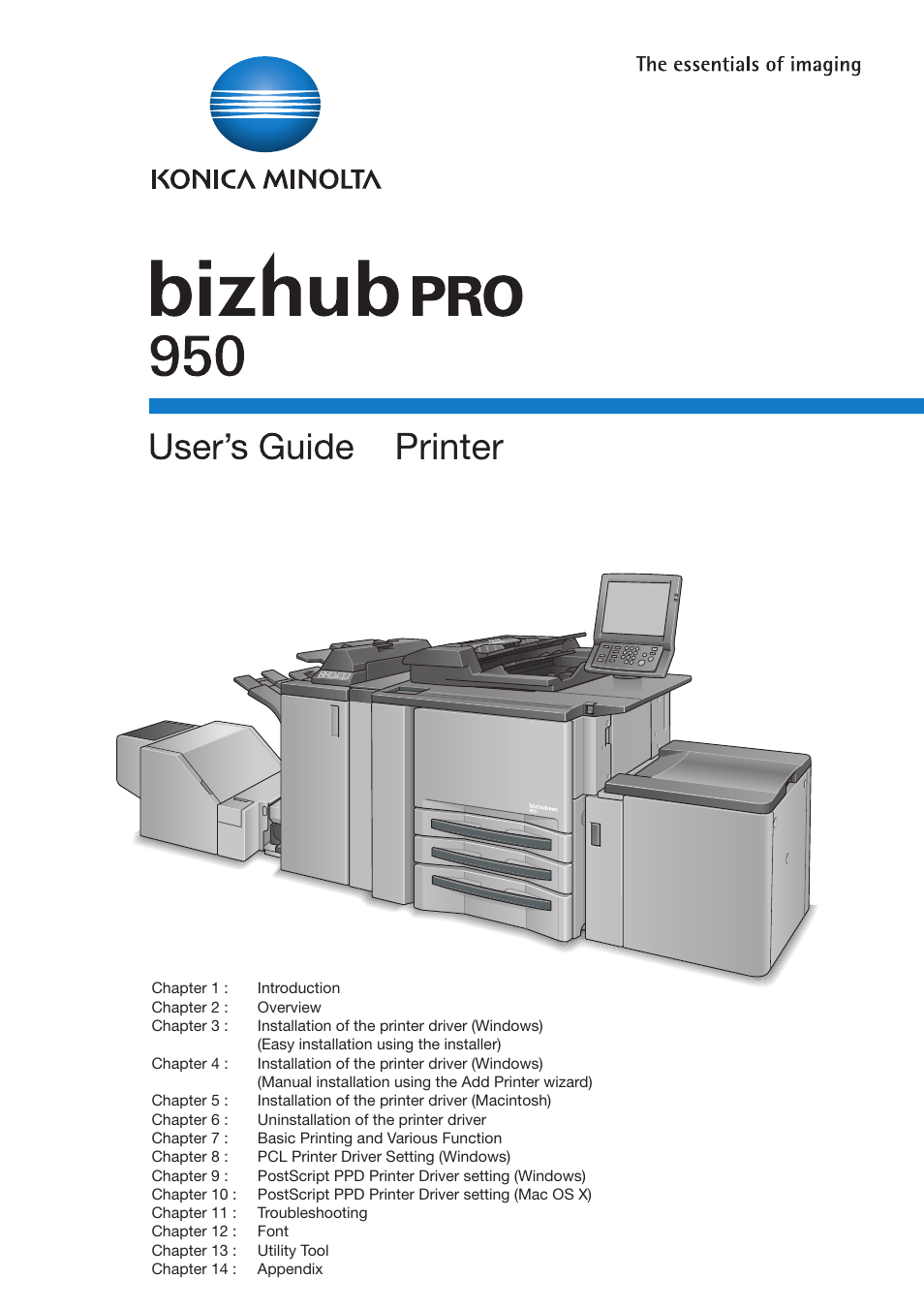 Konica Minolta bizhub PRO 950 User Manual | 320 pages