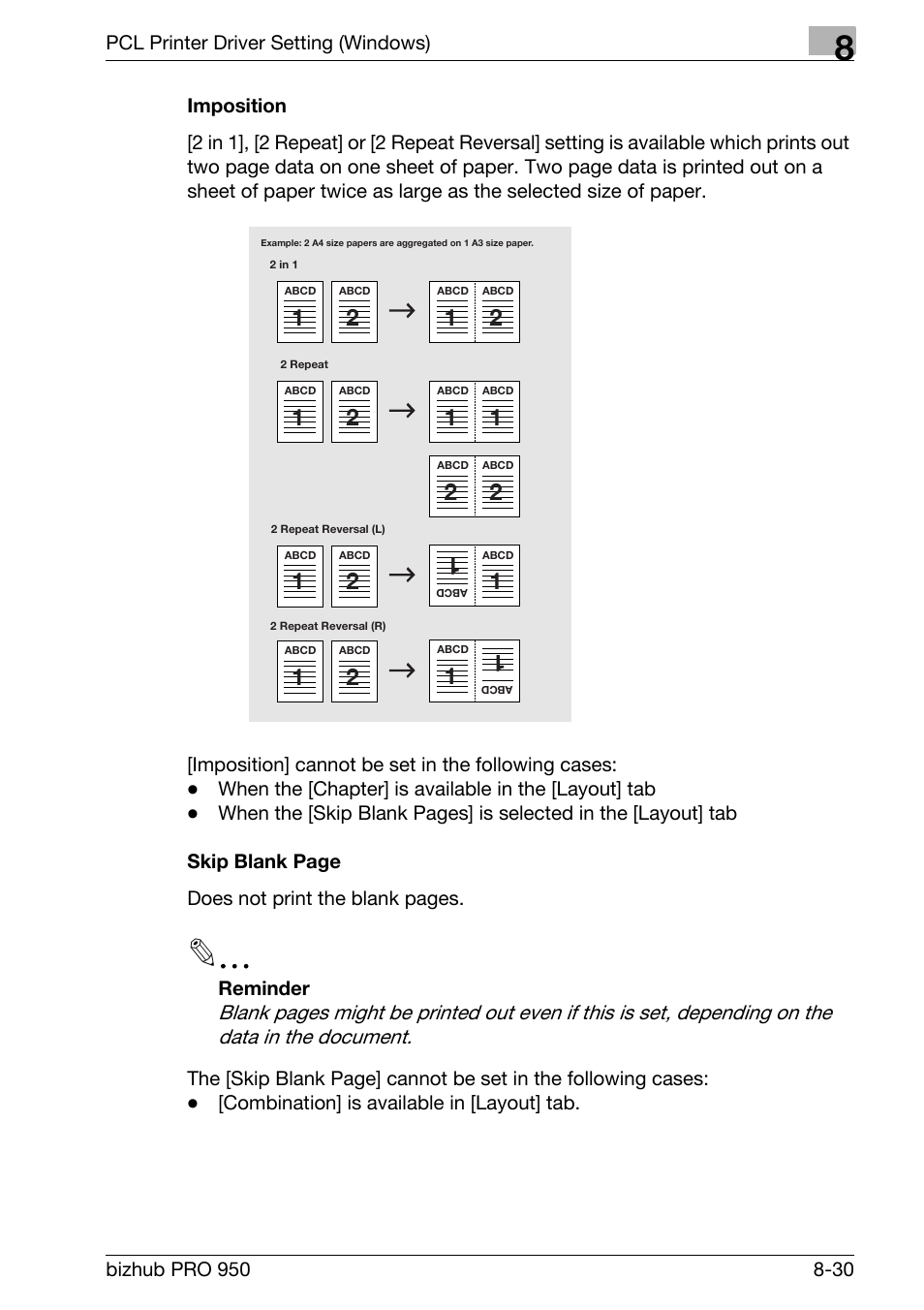 Imposition | Konica Minolta bizhub PRO 950 User Manual | Page 147 / 320