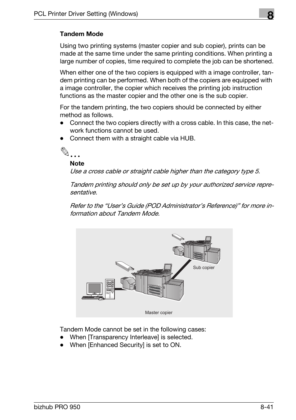 Tandem mode | Konica Minolta bizhub PRO 950 User Manual | Page 158 / 320