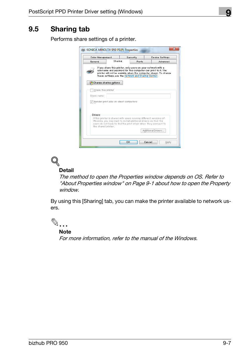 5 sharing tab, Sharing tab -7 | Konica Minolta bizhub PRO 950 User Manual | Page 192 / 320