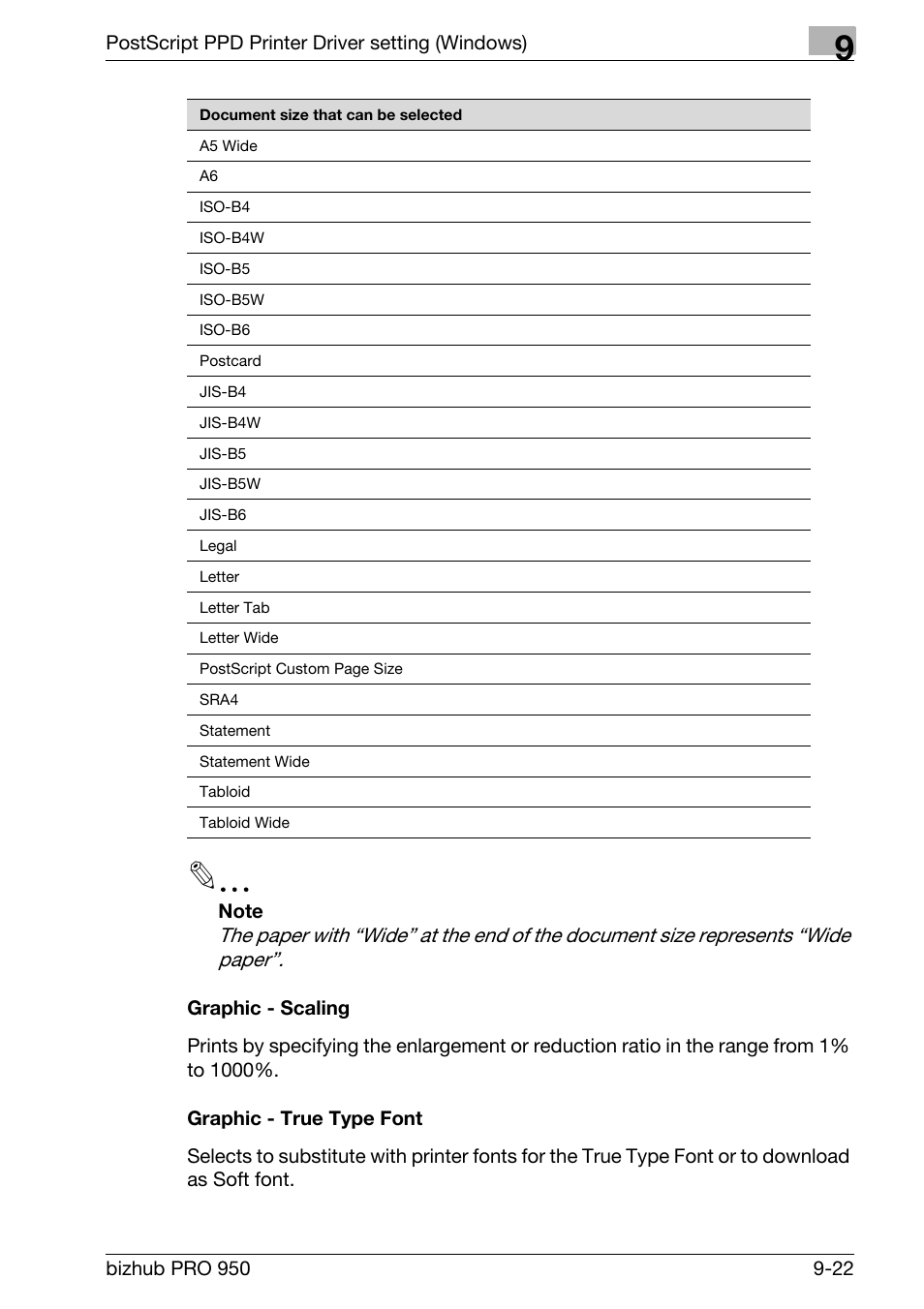 Graphic - scaling, Graphic - true type font | Konica Minolta bizhub PRO 950 User Manual | Page 207 / 320