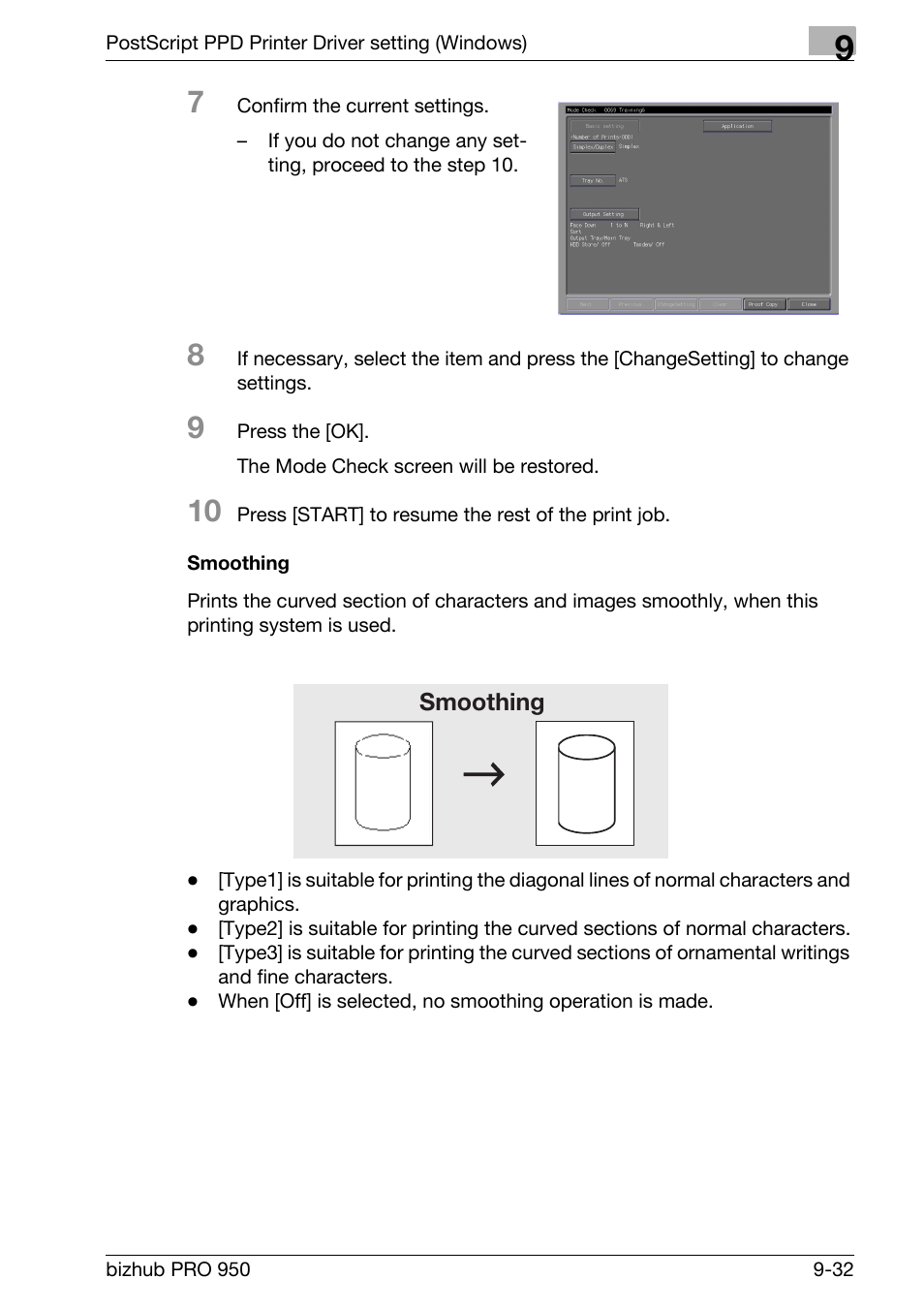 Smoothing | Konica Minolta bizhub PRO 950 User Manual | Page 217 / 320