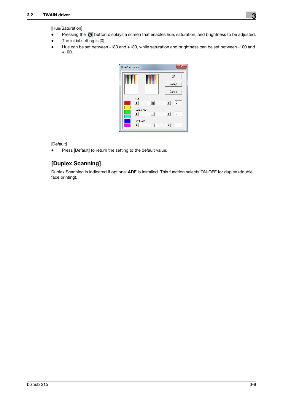 Duplex scanning, Duplex scanning] -8 | Konica Minolta Bizhub 215 User Manual | Page 23 / 91