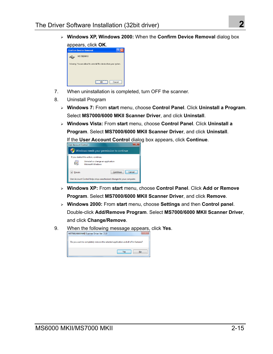 The driver software installation (32bit driver) | Konica Minolta MS7000 MKII User Manual | Page 23 / 72