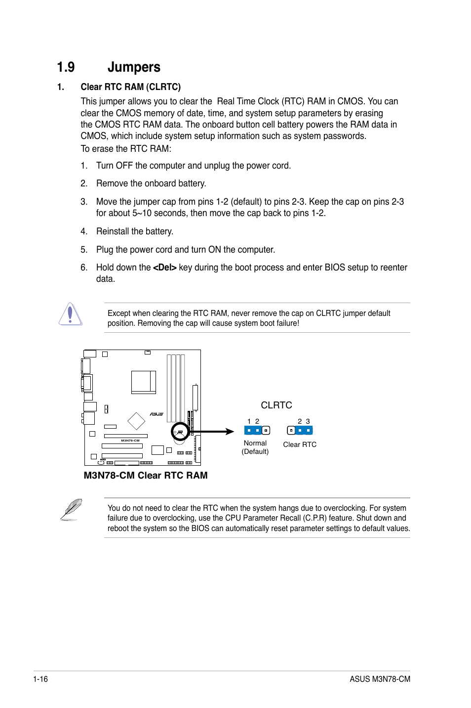 9 jumpers | Asus M3N78-CM User Manual | Page 26 / 62