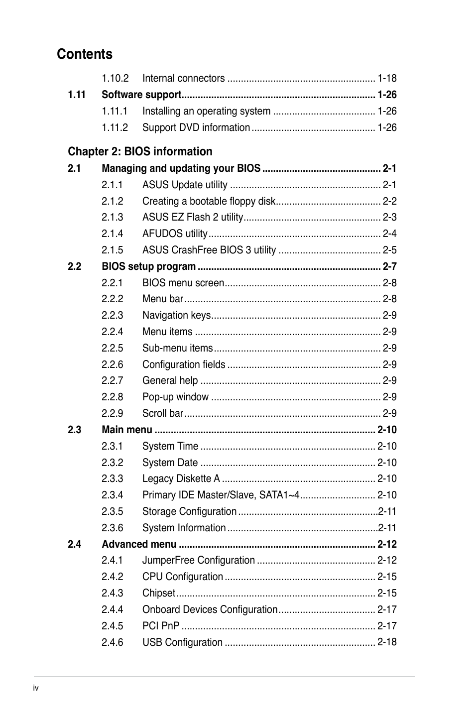 Asus M3N78-CM User Manual | Page 4 / 62