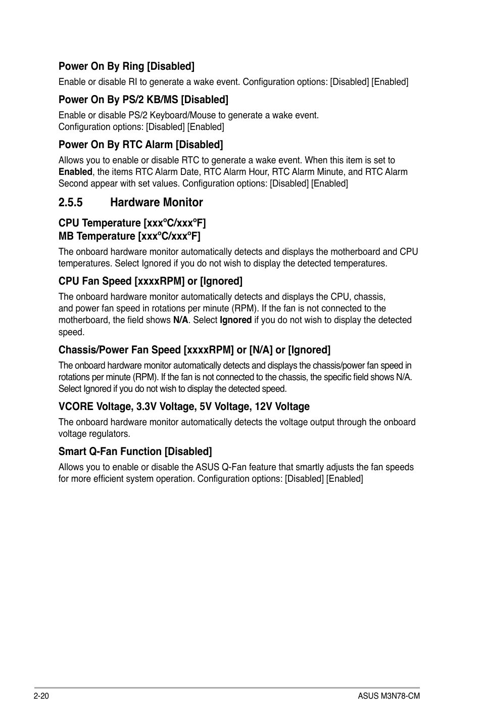 5 hardware monitor | Asus M3N78-CM User Manual | Page 56 / 62