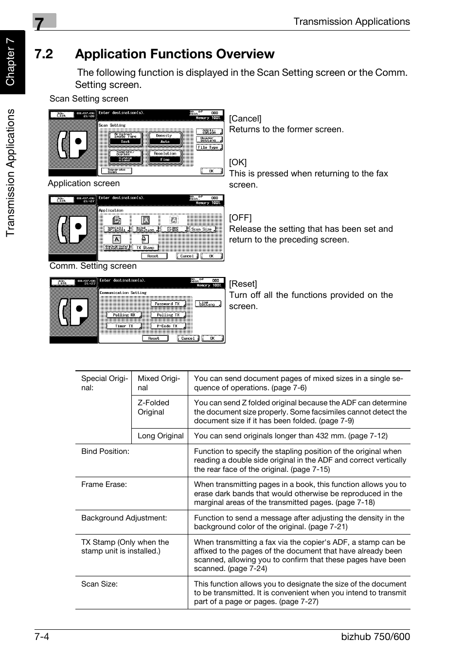 2 application functions overview, Application functions overview -4 | Konica Minolta FK-502 User Manual | Page 141 / 458