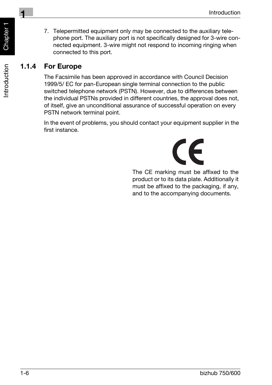 4 for europe, For europe -6 | Konica Minolta FK-502 User Manual | Page 15 / 458