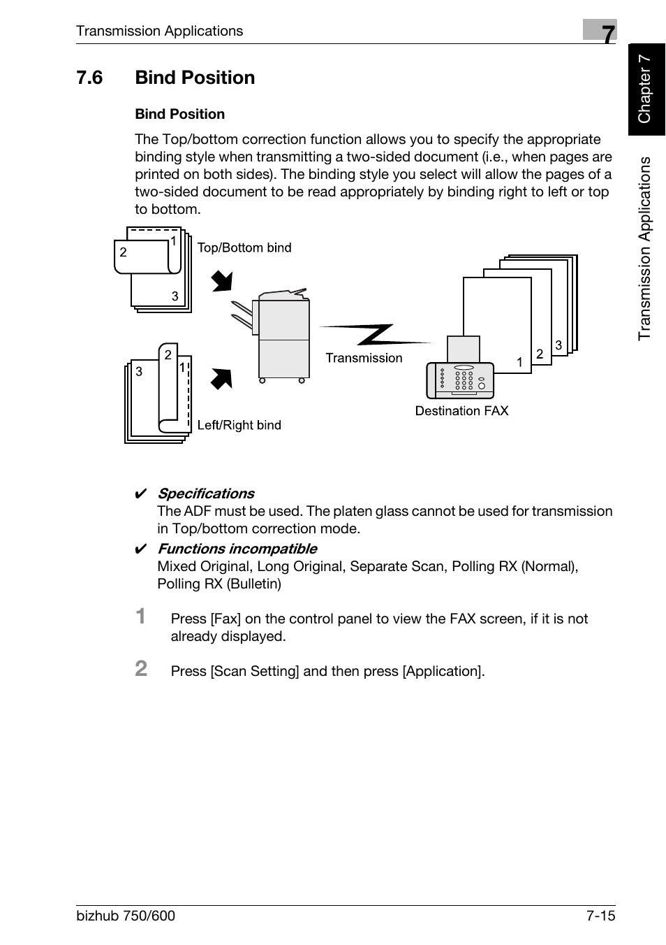 6 bind position, Bind position, Bind position -15 | Konica Minolta FK-502 User Manual | Page 152 / 458