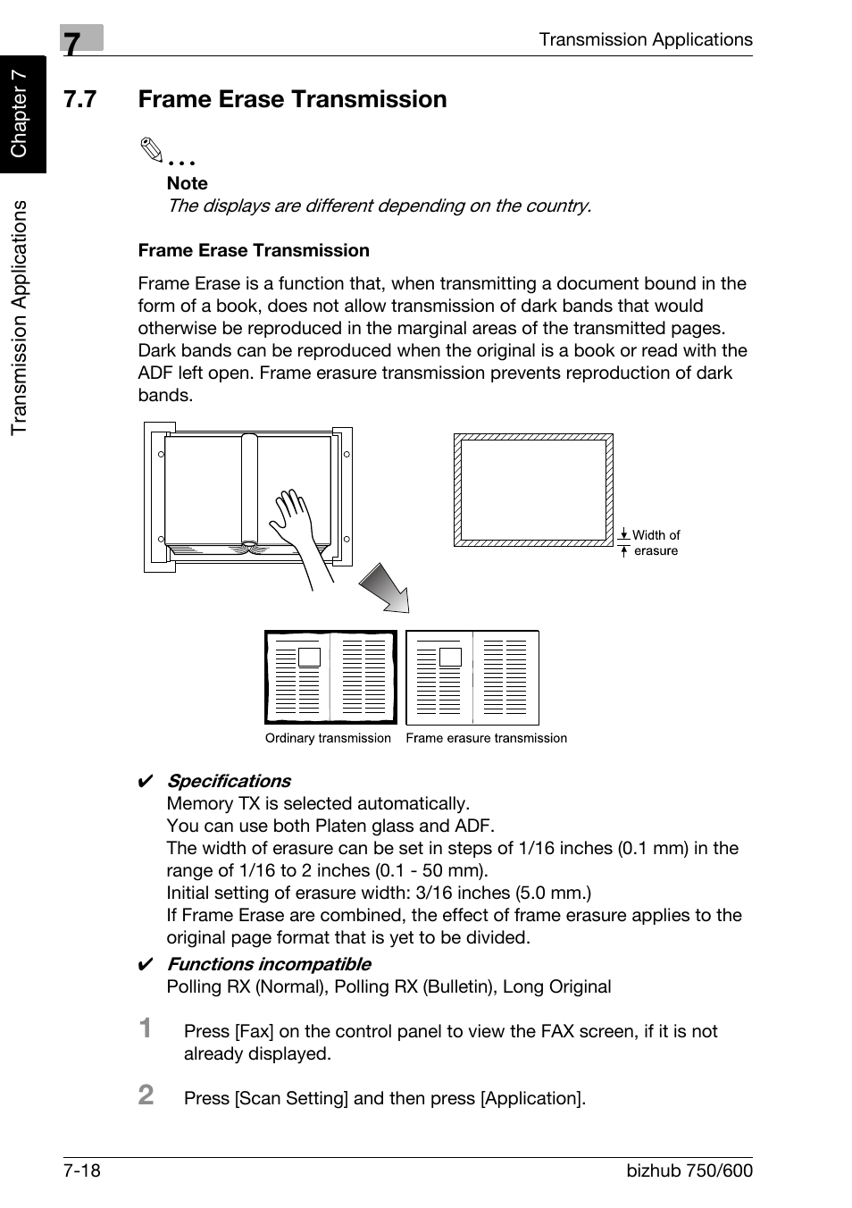 7 frame erase transmission, Frame erase transmission, Frame erase transmission -18 | Konica Minolta FK-502 User Manual | Page 155 / 458