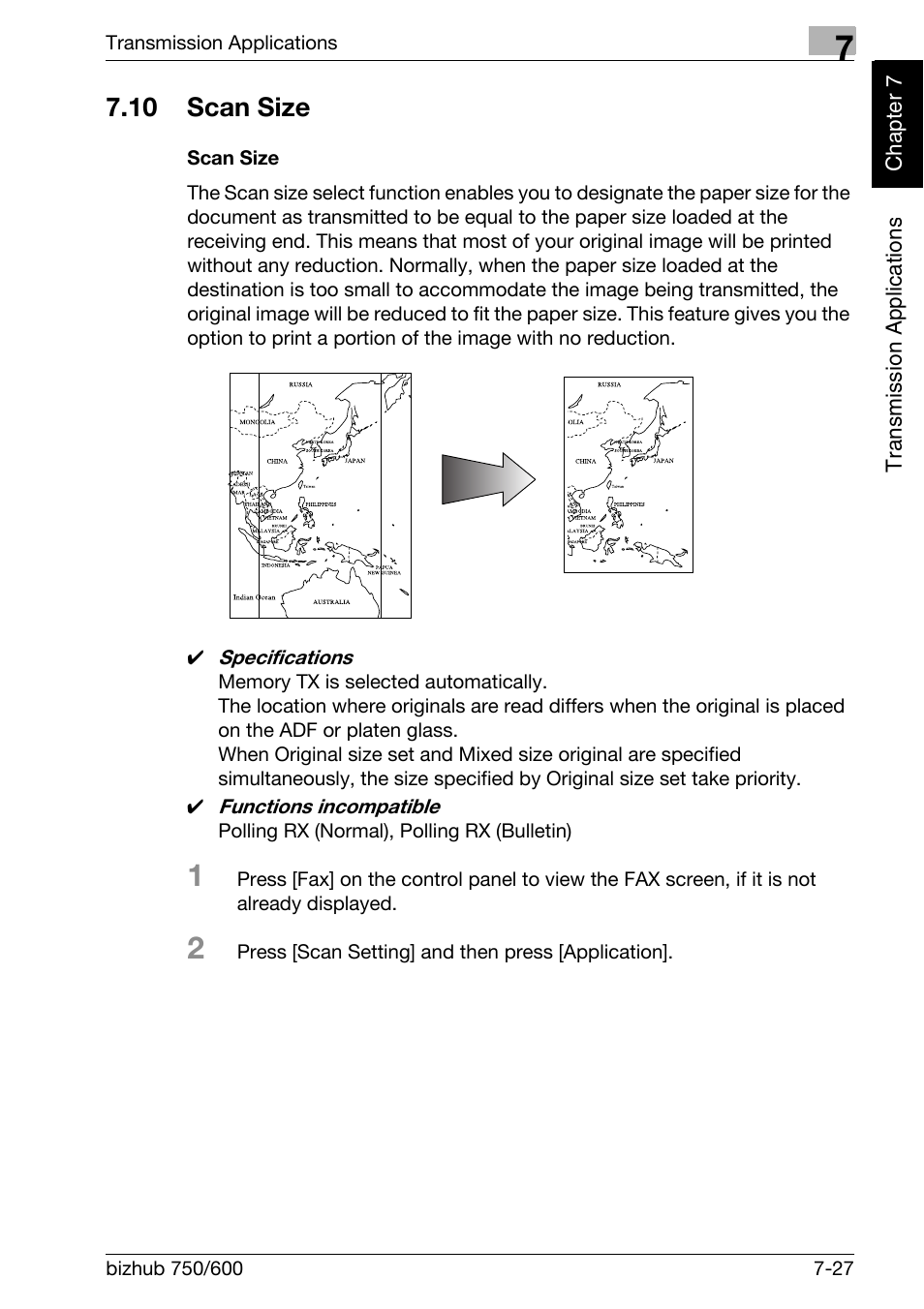 10 scan size, Scan size, Scan size -27 | Konica Minolta FK-502 User Manual | Page 164 / 458