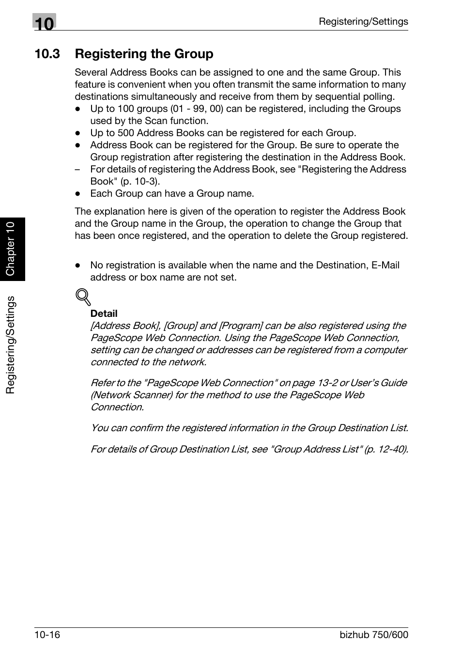 3 registering the group, Registering the group -16 | Konica Minolta FK-502 User Manual | Page 229 / 458