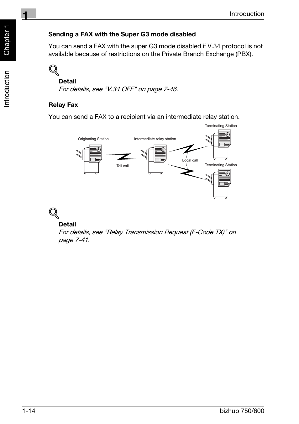 Sending a fax with the super g3 mode disabled, Relay fax | Konica Minolta FK-502 User Manual | Page 23 / 458