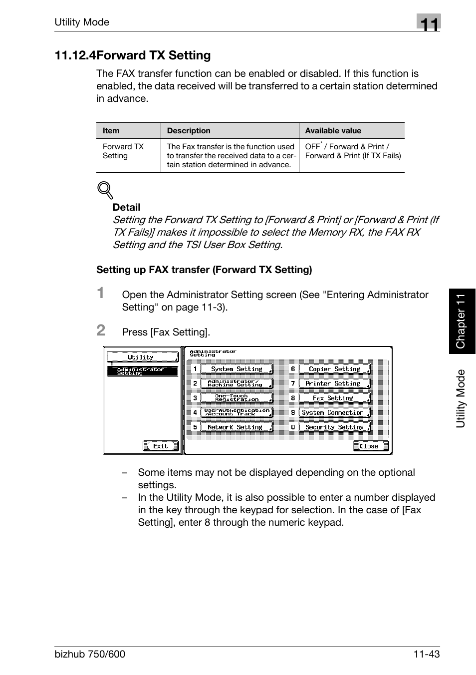 4 forward tx setting, Setting up fax transfer (forward tx setting), Forward tx setting -43 | Konica Minolta FK-502 User Manual | Page 312 / 458