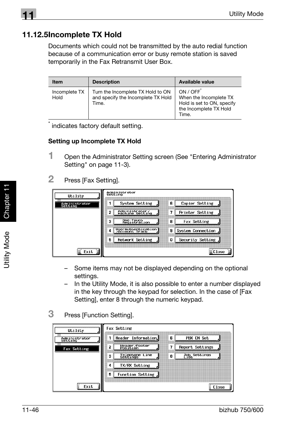 5 incomplete tx hold, Setting up incomplete tx hold, Incomplete tx hold -46 | 5incomplete tx hold | Konica Minolta FK-502 User Manual | Page 315 / 458
