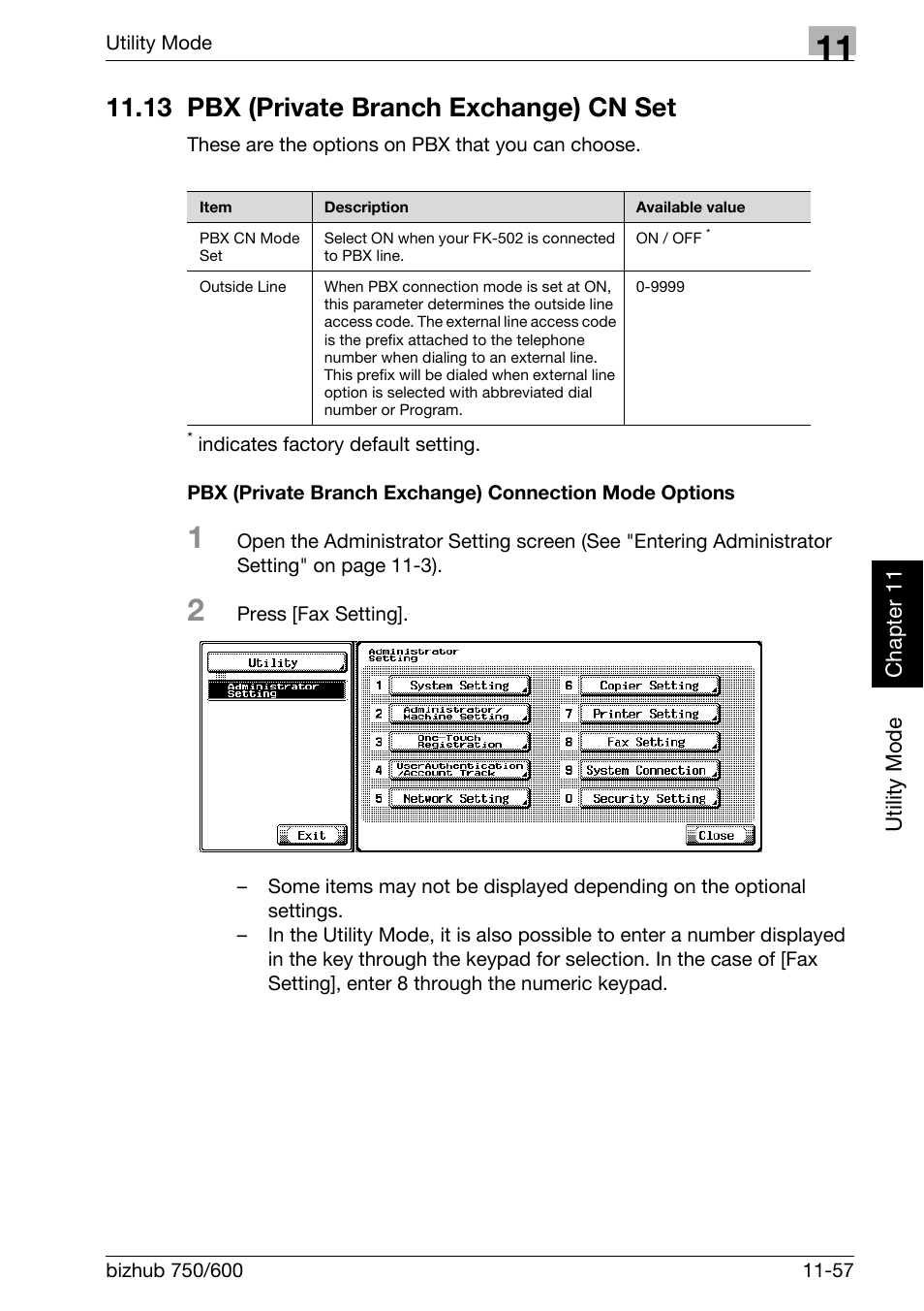 13 pbx (private branch exchange) cn set, 13 pbx (private branch exchange) cn set -57 | Konica Minolta FK-502 User Manual | Page 326 / 458