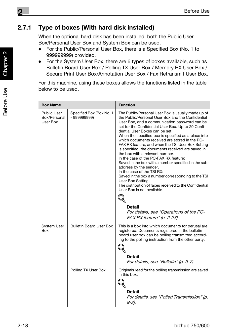 1 type of boxes (with hard disk installed), Type of boxes (with hard disk installed) -18 | Konica Minolta FK-502 User Manual | Page 47 / 458