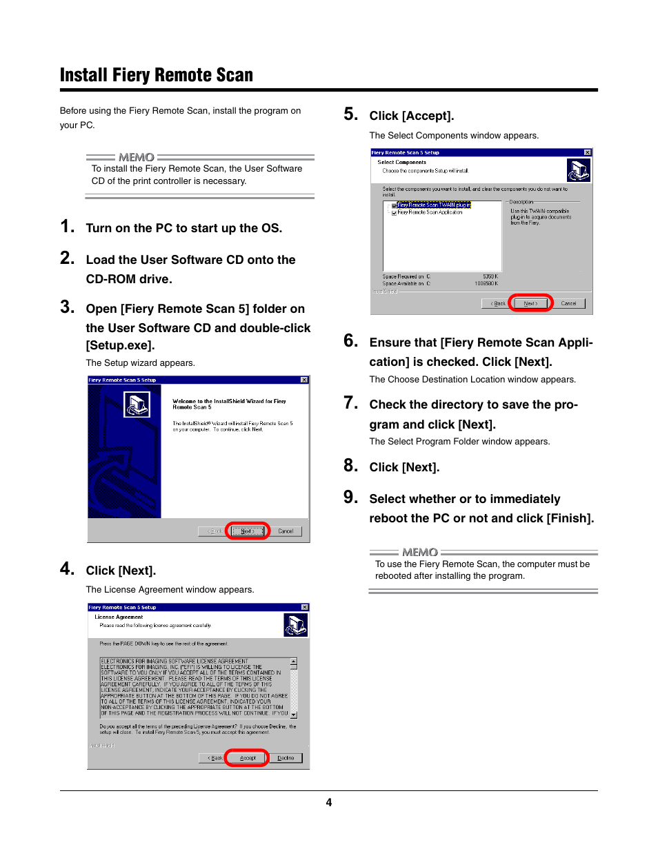 Install fiery remote scan | Konica Minolta bizhub PRO C500 User Manual | Page 4 / 17