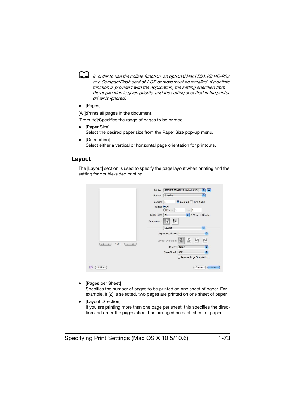 Layout, Layout -73 | Konica Minolta bizhub C25 User Manual | Page 102 / 551