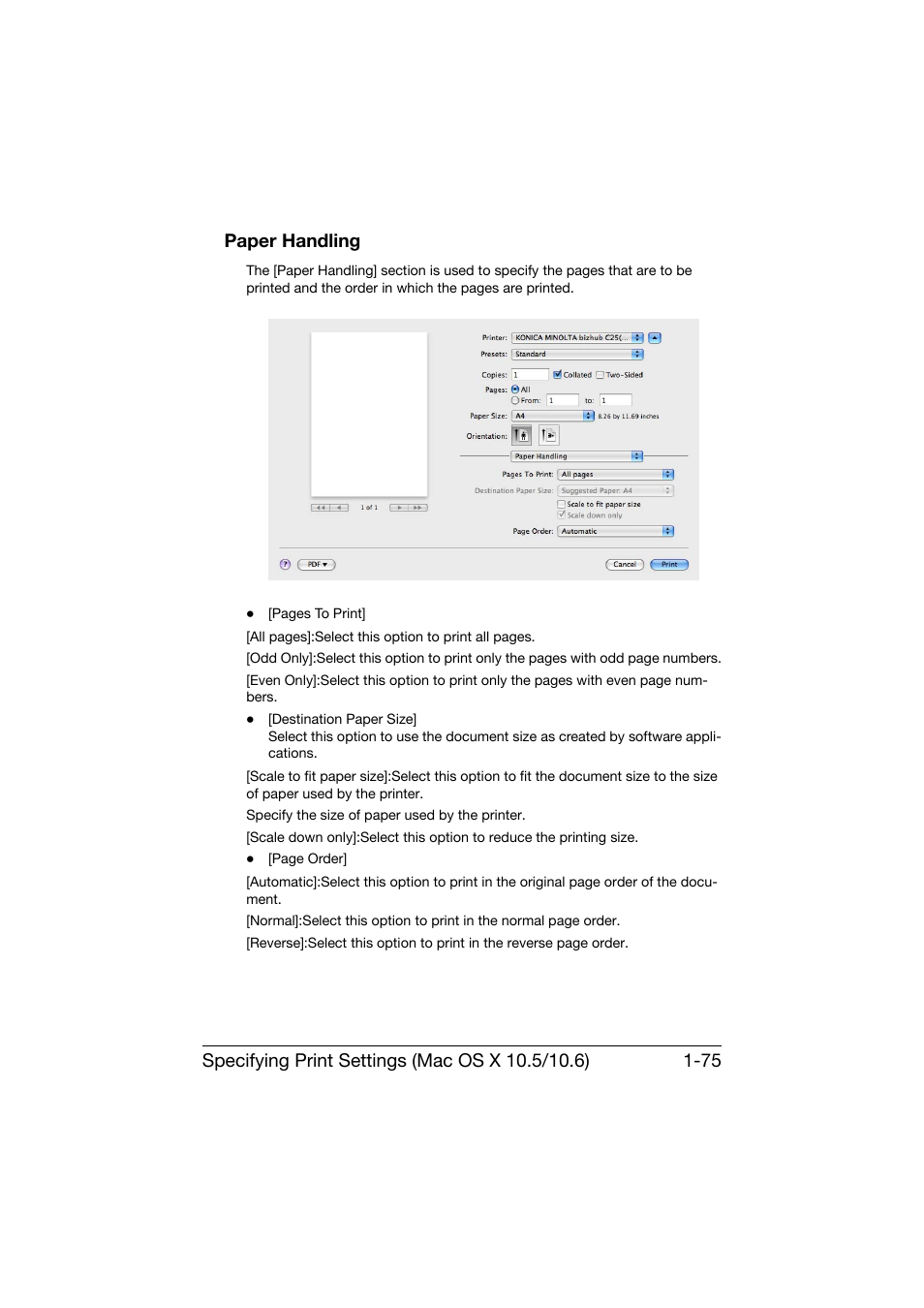 Paper handling, Paper handling -75 | Konica Minolta bizhub C25 User Manual | Page 104 / 551