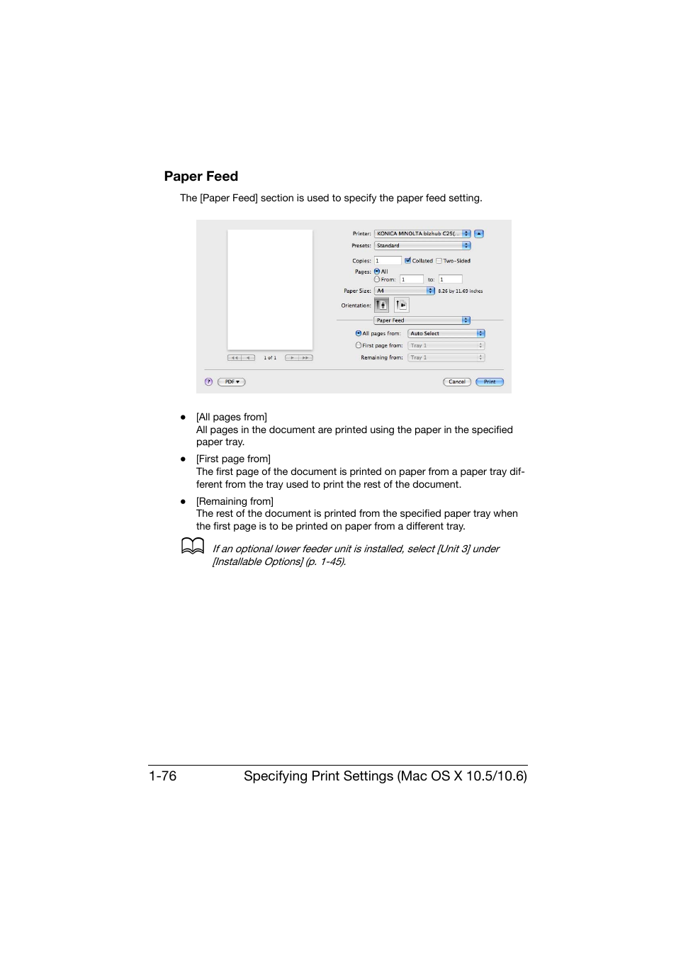 Paper feed, Paper feed -76 | Konica Minolta bizhub C25 User Manual | Page 105 / 551