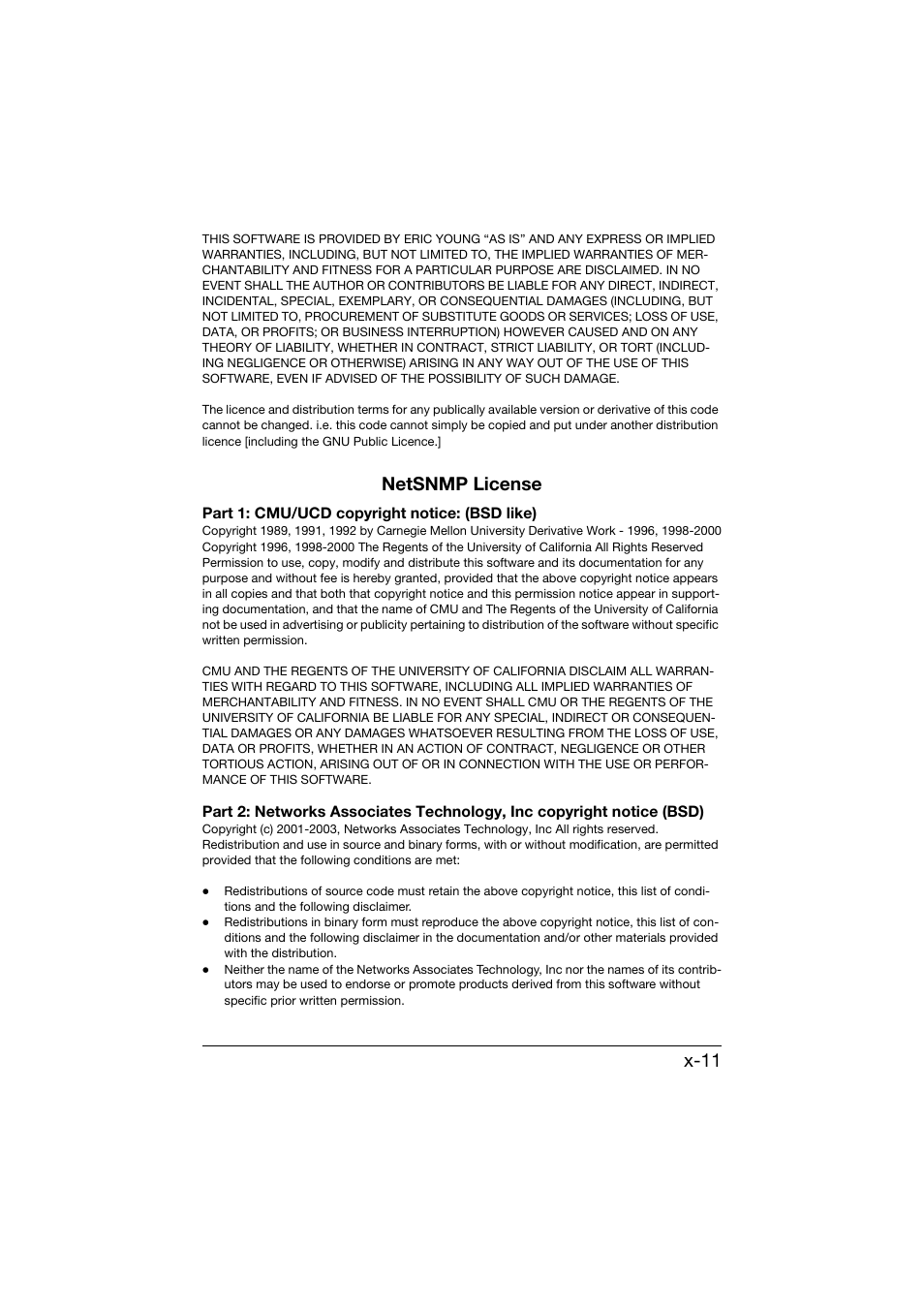 X-11, Netsnmp license | Konica Minolta bizhub C25 User Manual | Page 12 / 551