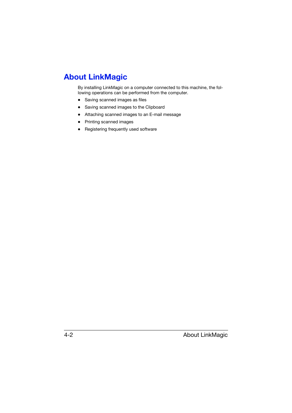 About linkmagic, About linkmagic -2, About linkmagic 4-2 | Konica Minolta bizhub C25 User Manual | Page 171 / 551