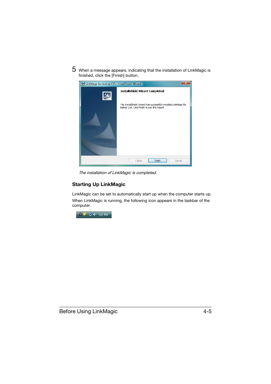 Starting up linkmagic, Starting up linkmagic -5 | Konica Minolta bizhub C25 User Manual | Page 174 / 551