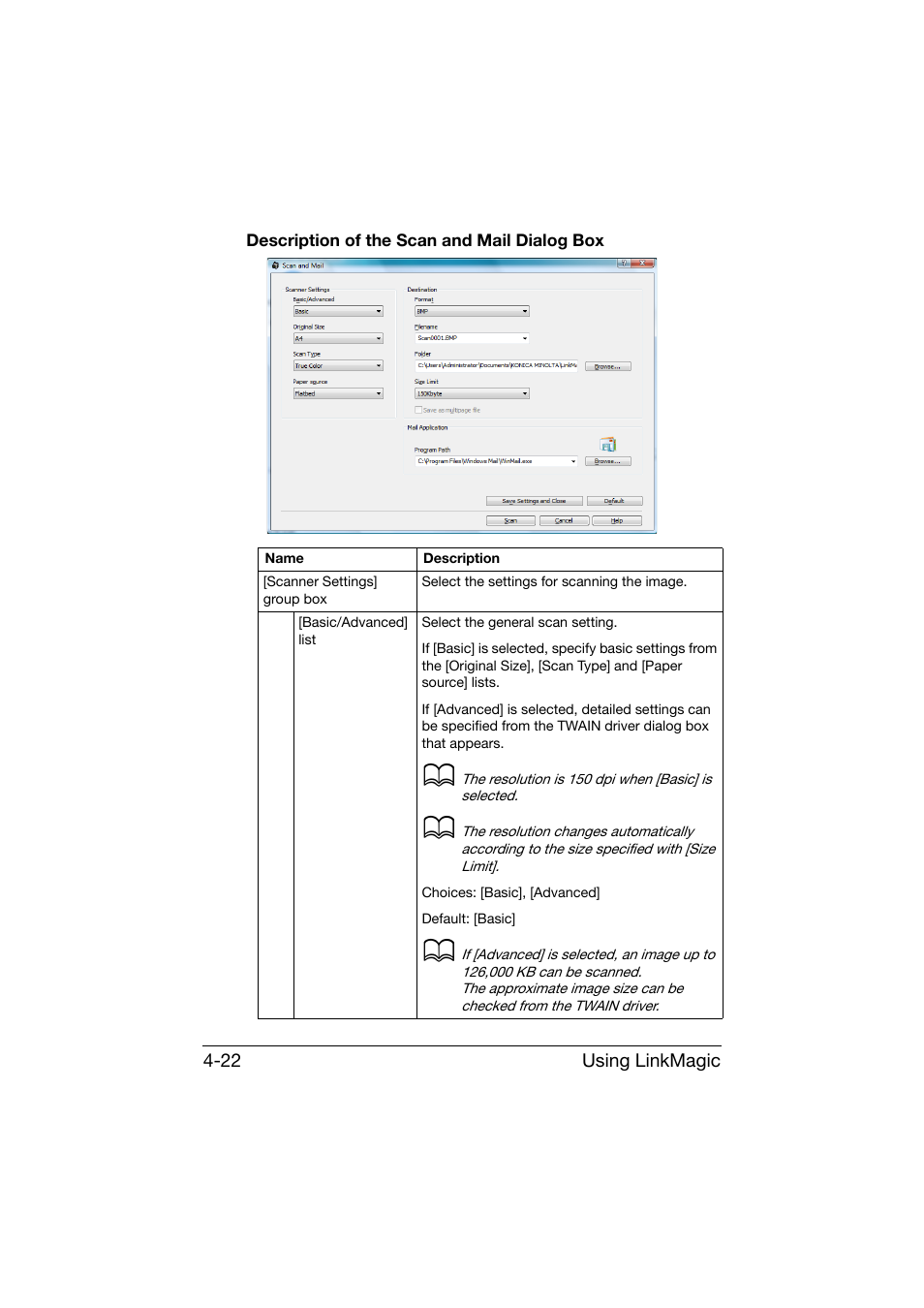 Description of the scan and mail dialog box, Description of the scan and mail dialog box -22 | Konica Minolta bizhub C25 User Manual | Page 191 / 551