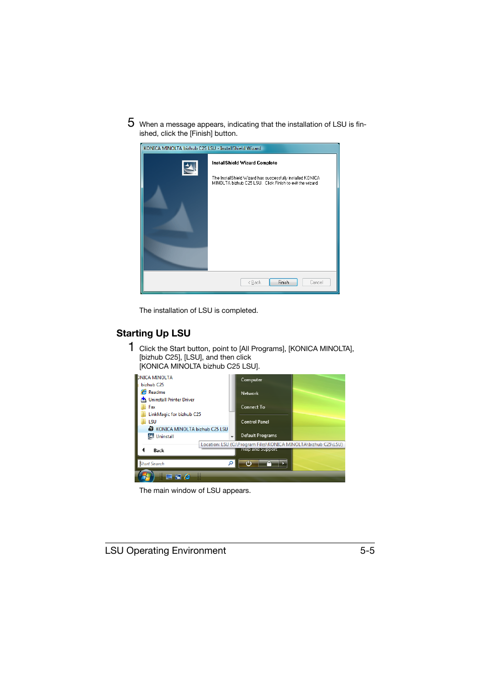 Starting up lsu, Starting up lsu -5 | Konica Minolta bizhub C25 User Manual | Page 214 / 551