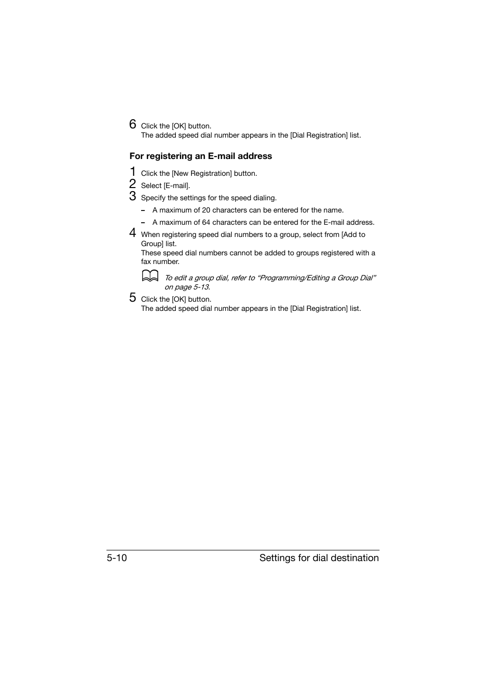 For registering an e-mail address, For registering an e-mail address -10 | Konica Minolta bizhub C25 User Manual | Page 219 / 551