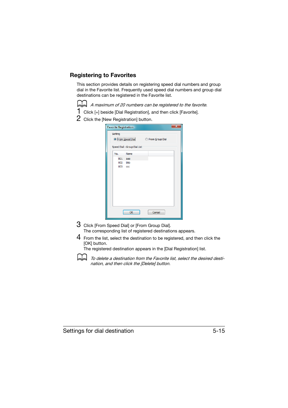 Registering to favorites, Registering to favorites -15 | Konica Minolta bizhub C25 User Manual | Page 224 / 551