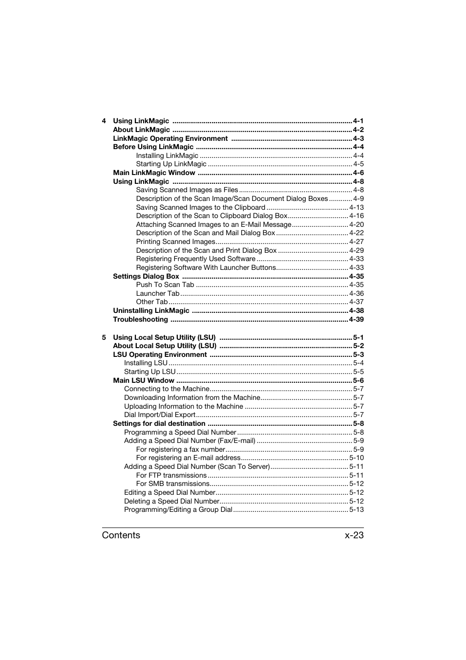 Contents x-23 | Konica Minolta bizhub C25 User Manual | Page 24 / 551