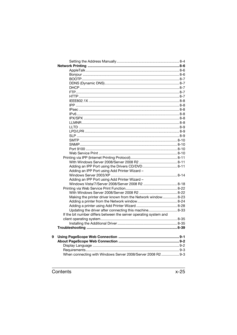 Contents x-25 | Konica Minolta bizhub C25 User Manual | Page 26 / 551