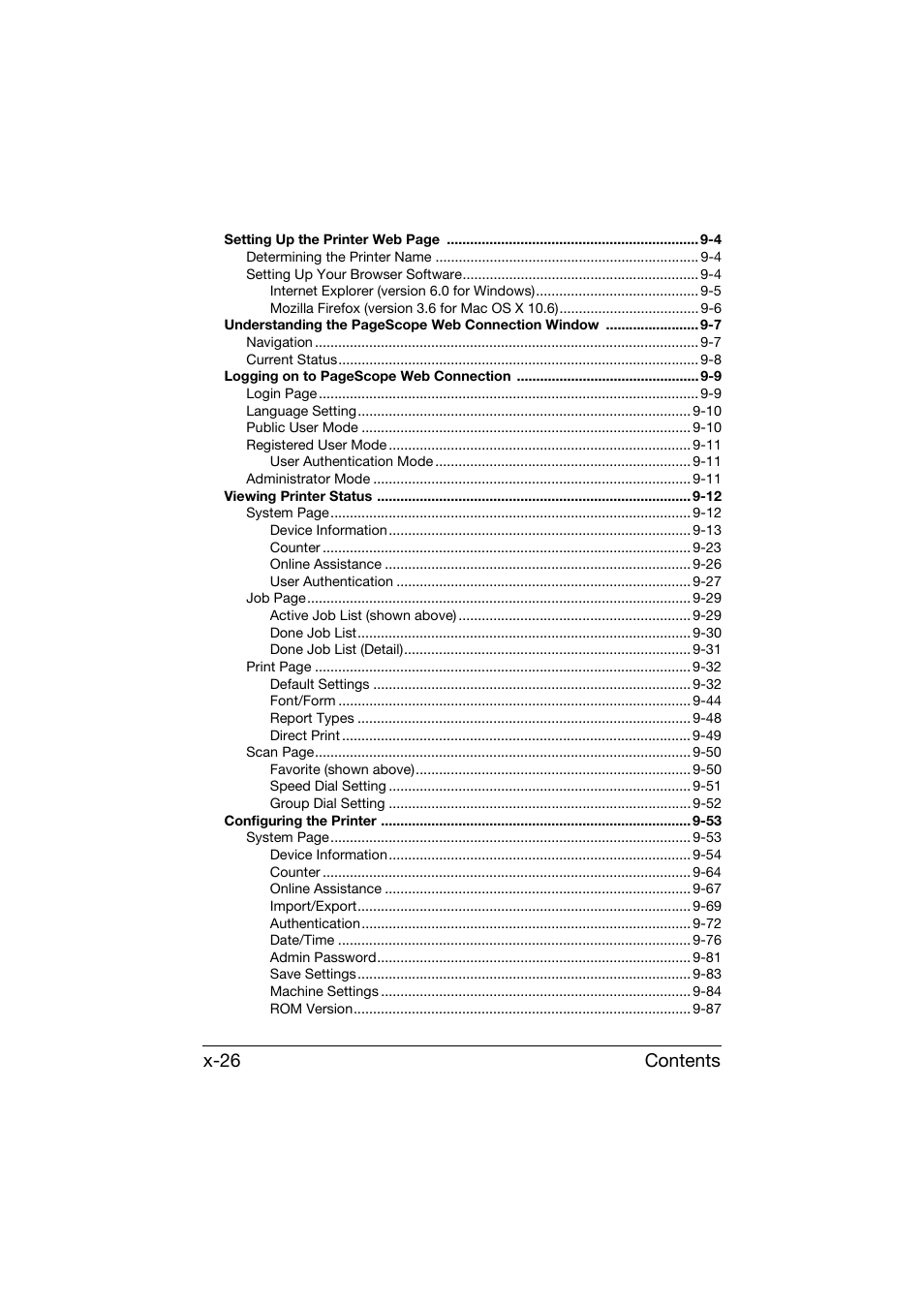 Contents x-26 | Konica Minolta bizhub C25 User Manual | Page 27 / 551