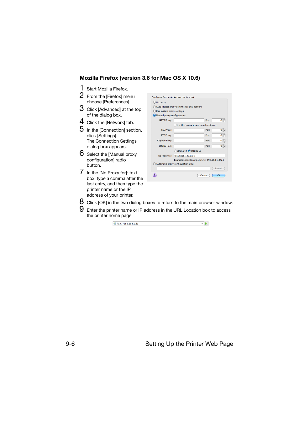 Mozilla firefox (version 3.6 for mac os x 10.6), Mozilla firefox (version 3.6 for mac os x 10.6) -6 | Konica Minolta bizhub C25 User Manual | Page 293 / 551