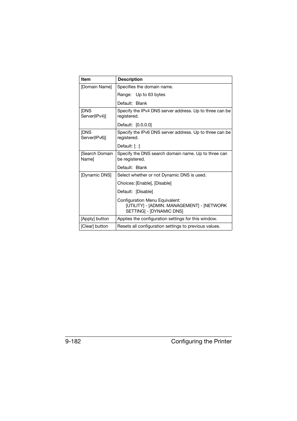 Configuring the printer 9-182 | Konica Minolta bizhub C25 User Manual | Page 469 / 551