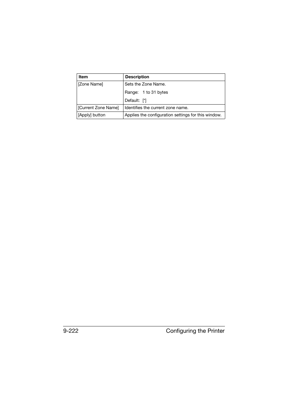 Configuring the printer 9-222 | Konica Minolta bizhub C25 User Manual | Page 509 / 551