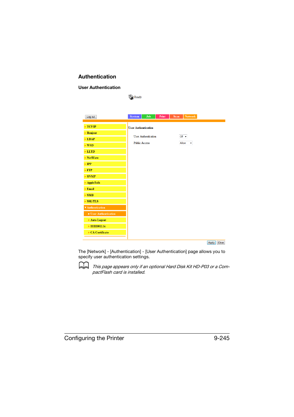 Authentication, Authentication -245 | Konica Minolta bizhub C25 User Manual | Page 532 / 551